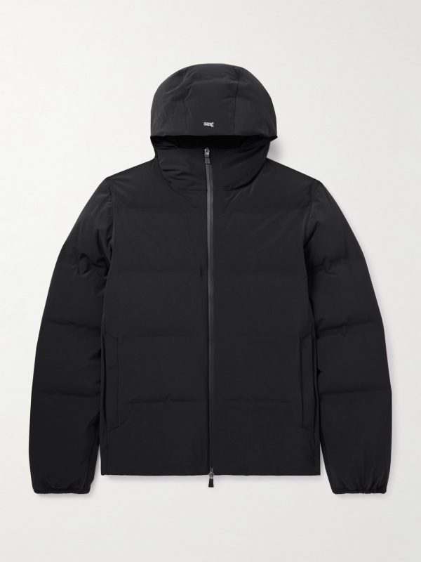 Quilted Stretch-Nylon Hooded Down Jacket Quilted Stretch-Nylon Hooded Down Jacket
