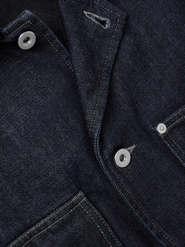 Oversized Wool Felt-Trimmed Denim Jacket - CU Oversized Wool Felt-Trimmed Denim Jacket - CU