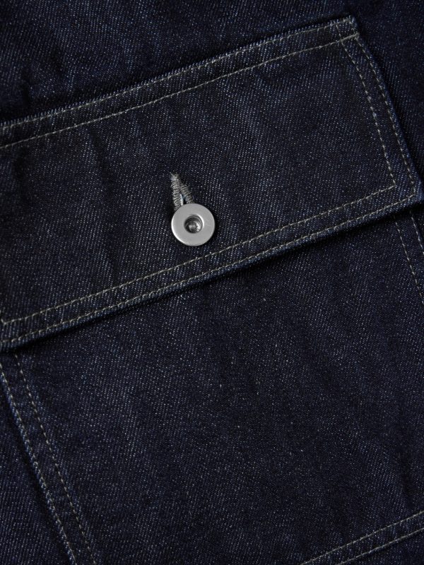 Oversized Wool Felt-Trimmed Denim Jacket - E1 Oversized Wool Felt-Trimmed Denim Jacket - E1
