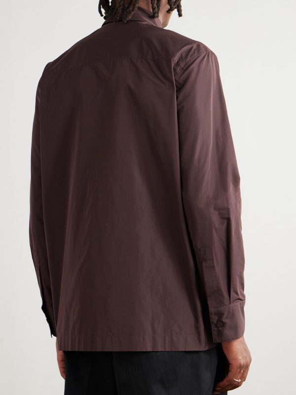 Slim-Fit Tie-Detailed Taffeta Shirt - BK Slim-Fit Tie-Detailed Taffeta Shirt - BK