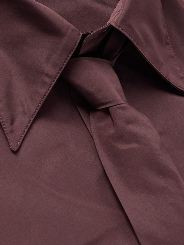 Slim-Fit Tie-Detailed Taffeta Shirt - CU Slim-Fit Tie-Detailed Taffeta Shirt - CU