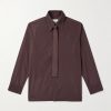 Slim-Fit Tie-Detailed Taffeta Shirt Slim-Fit Tie-Detailed Taffeta Shirt