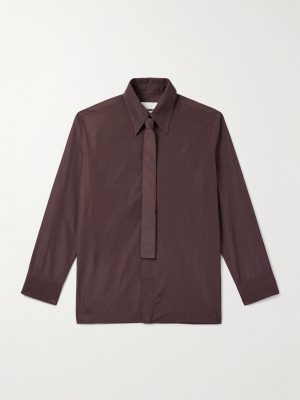 Slim-Fit Tie-Detailed Taffeta Shirt Slim-Fit Tie-Detailed Taffeta Shirt