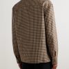 Embellished Checked Wool and Linen-Blend Shirt - BK Embellished Checked Wool and Linen-Blend Shirt - BK