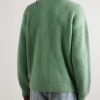Ribbed Wool Zip-Up Cardigan - BK Ribbed Wool Zip-Up Cardigan - BK