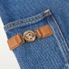 Straight-Leg Horsebit-Embellished Denim Shorts - E1
