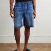 Straight-Leg Horsebit-Embellished Denim Shorts - FR