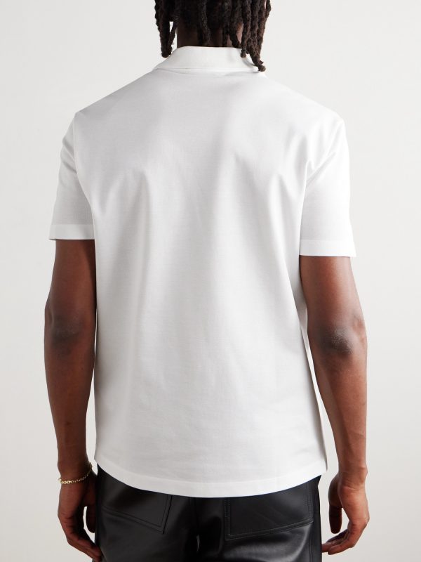Printed Cotton-Piqué Polo Shirt - BK Printed Cotton-Piqué Polo Shirt - BK
