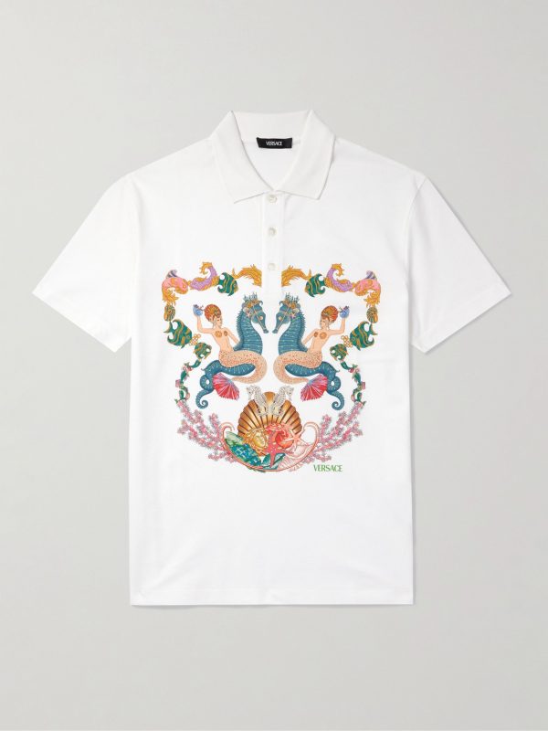 Printed Cotton-Piqué Polo Shirt Printed Cotton-Piqué Polo Shirt