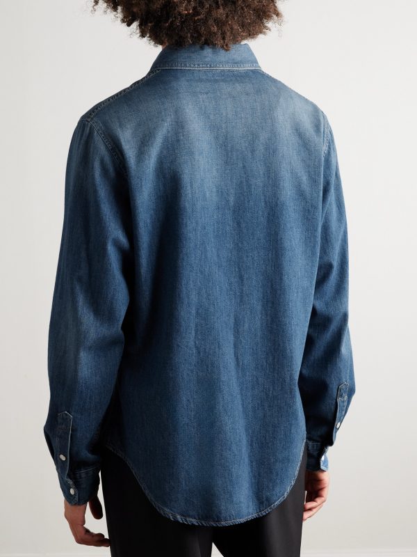 Logo-Appliquéd Denim Shirt - BK Logo-Appliquéd Denim Shirt - BK