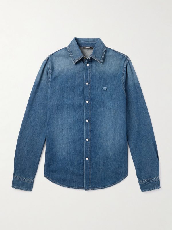 Logo-Appliquéd Denim Shirt Logo-Appliquéd Denim Shirt
