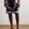 Straight-Leg Printed Silk-Twill Shorts - FR Straight-Leg Printed Silk-Twill Shorts - FR