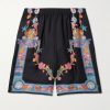 Straight-Leg Printed Silk-Twill Shorts Straight-Leg Printed Silk-Twill Shorts