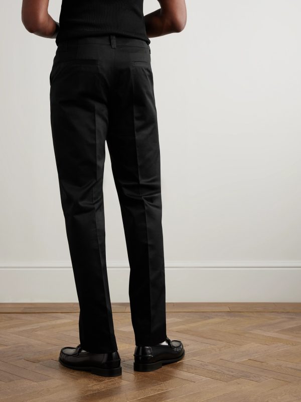 Straight-Leg Embellished Cotton-Gabardine Trousers - BK