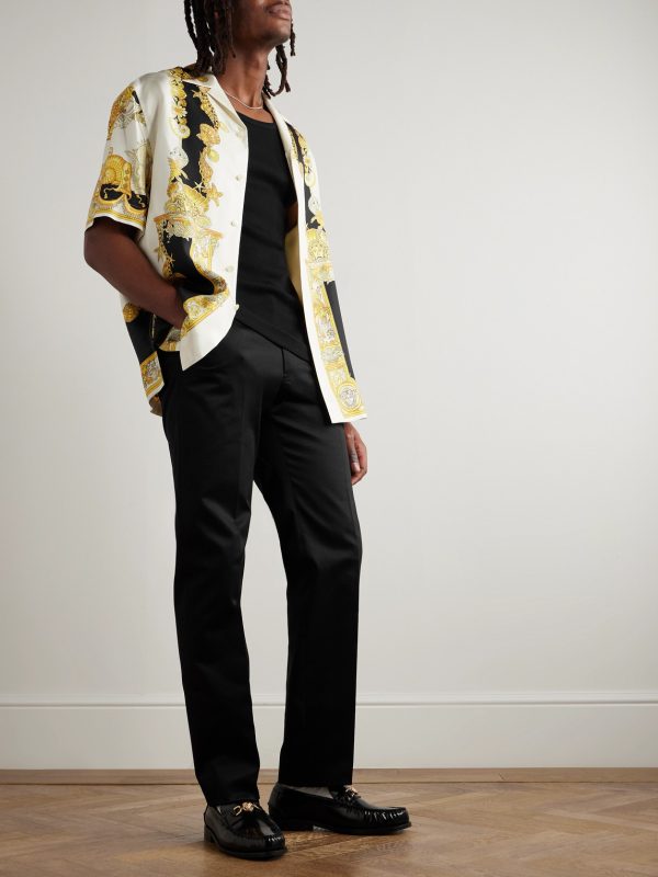 Straight-Leg Embellished Cotton-Gabardine Trousers - OU