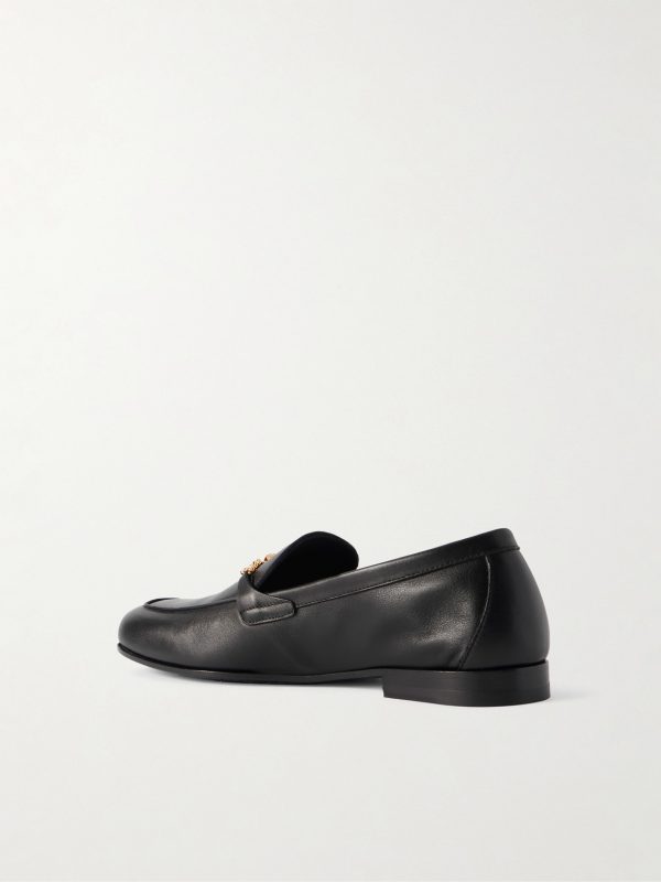 Logo-Embellished Leather Loafers - BK Logo-Embellished Leather Loafers - BK