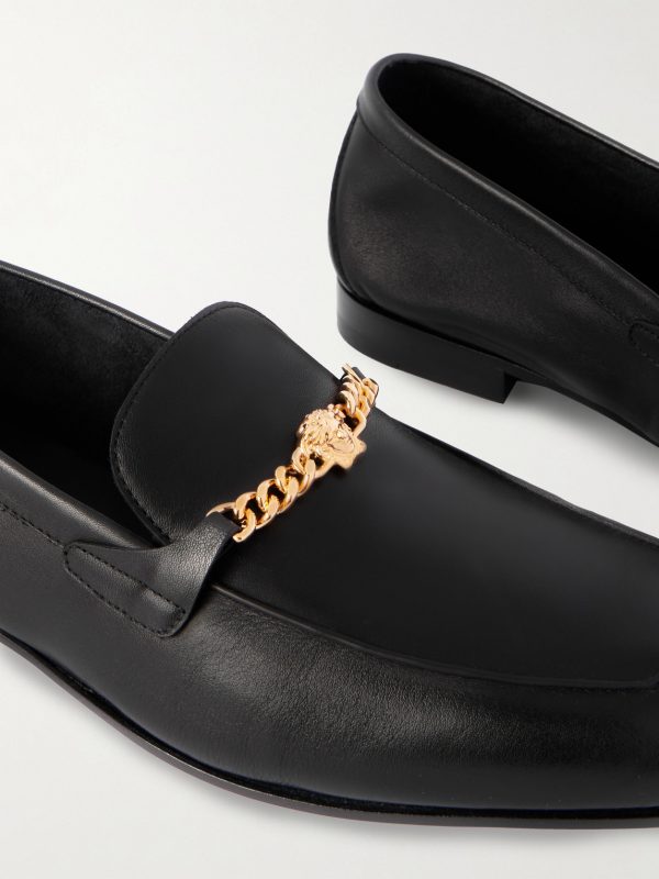 Logo-Embellished Leather Loafers - CU Logo-Embellished Leather Loafers - CU