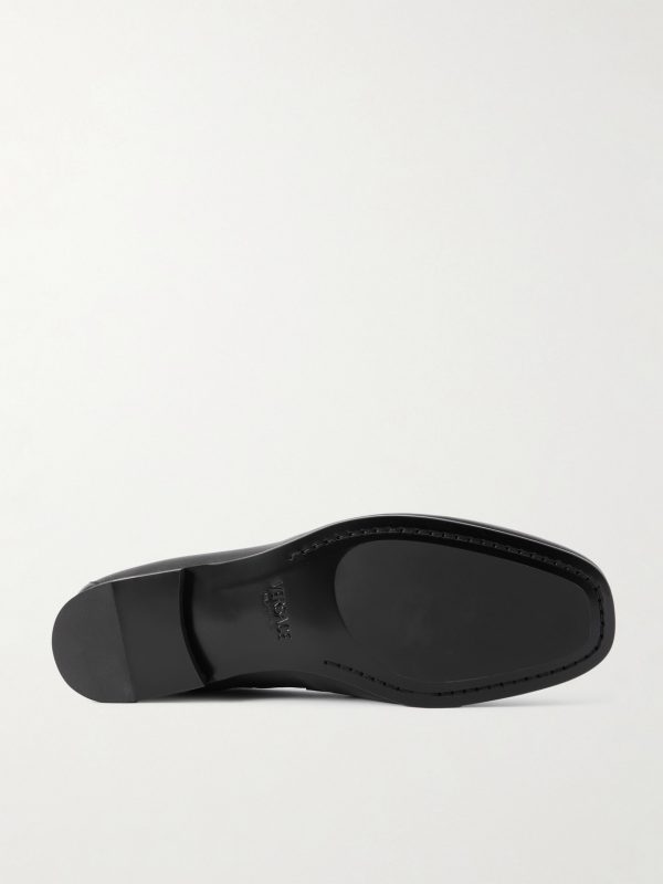 Logo-Embellished Leather Loafers - E1 Logo-Embellished Leather Loafers - E1