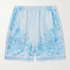 Straight-Leg Printed Silk-Twill Shorts Straight-Leg Printed Silk-Twill Shorts