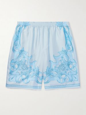 Straight-Leg Printed Silk-Twill Shorts Straight-Leg Printed Silk-Twill Shorts