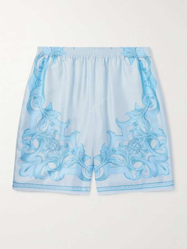 Straight-Leg Printed Silk-Twill Shorts Straight-Leg Printed Silk-Twill Shorts