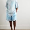 Straight-Leg Printed Silk-Twill Shorts - OU Straight-Leg Printed Silk-Twill Shorts - OU