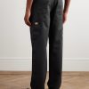 Straight-Leg Wool-Mouliné Trouser - BK Straight-Leg Wool-Mouliné Trouser - BK