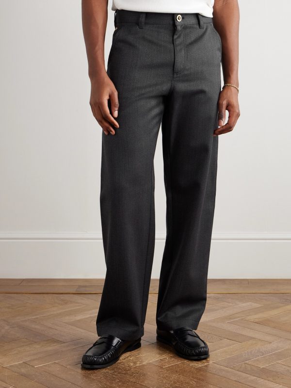 Straight-Leg Wool-Mouliné Trouser - FR Straight-Leg Wool-Mouliné Trouser - FR
