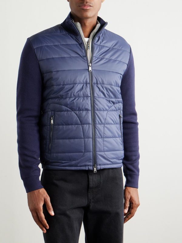 Slim-Fit Padded Shell-Trimmed Wool Jacket - FR