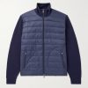 Slim-Fit Padded Shell-Trimmed Wool Jacket