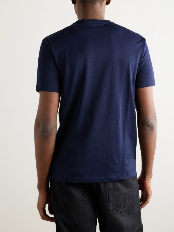 Logo-Embroidered Cotton-Lisle T-Shirt - BK Logo-Embroidered Cotton-Lisle T-Shirt - BK