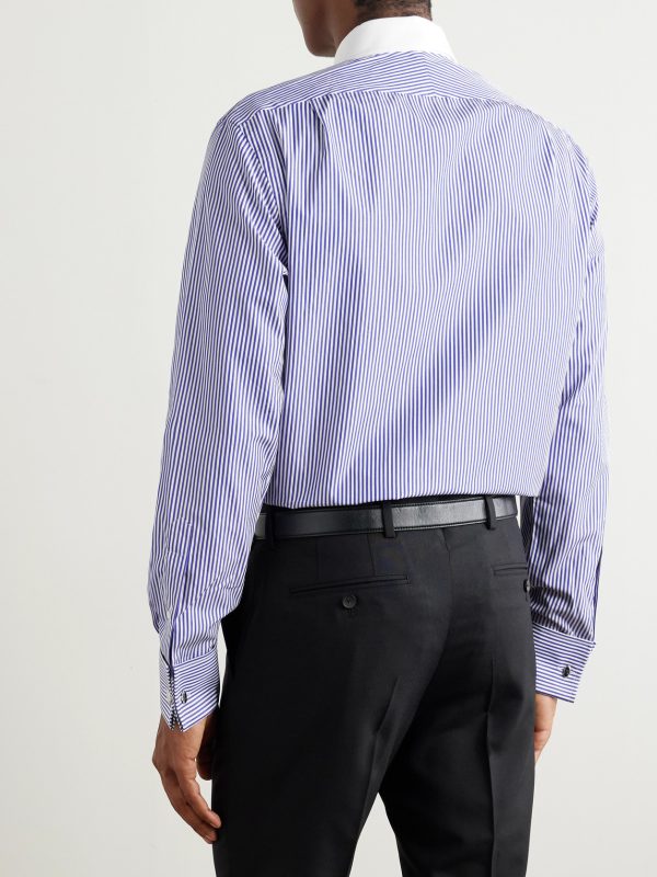 Striped Cotton-Poplin Shirt - BK Striped Cotton-Poplin Shirt - BK