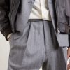 Tapered Pleated Striped Wool-Flannel Suit Trousers - CU