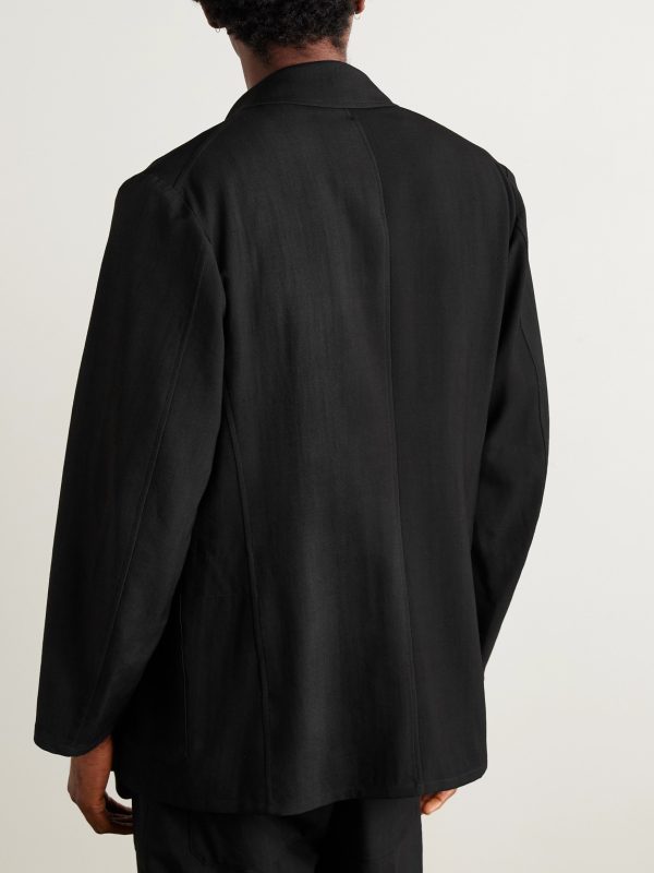 Unstructured Wool-Twill Suit Jacket - BK Unstructured Wool-Twill Suit Jacket - BK