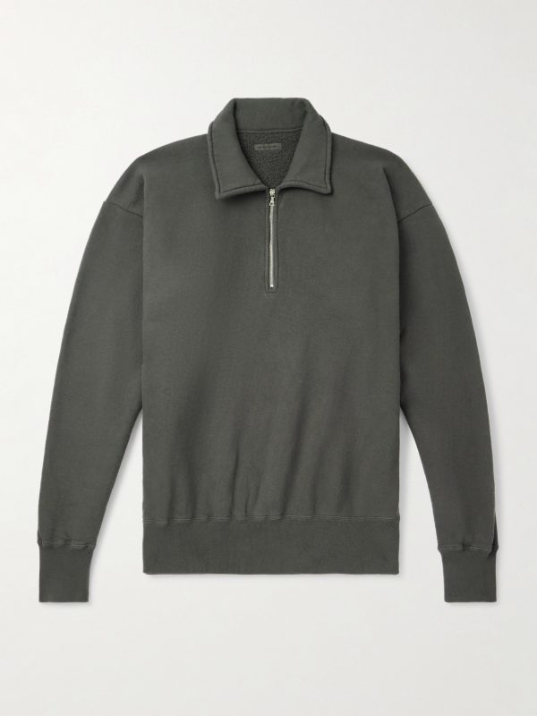 Garment-Dyed Cotton-Jersey Half-Zip Sweatshirt Garment-Dyed Cotton-Jersey Half-Zip Sweatshirt