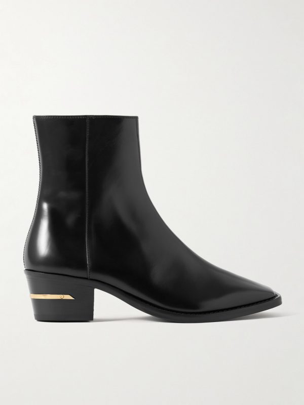 Glossed-Leather Chelsea Boots