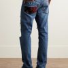 Thrasher Slim-Fit Distressed Panelled Jeans - BK