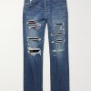 Thrasher Slim-Fit Distressed Panelled Jeans