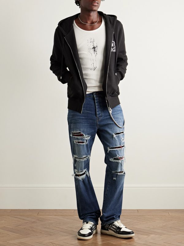 Thrasher Slim-Fit Distressed Panelled Jeans - OU
