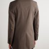 Double-Breasted Satin-Trimmed Twill Blazer - BK