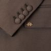 Double-Breasted Satin-Trimmed Twill Blazer - CU