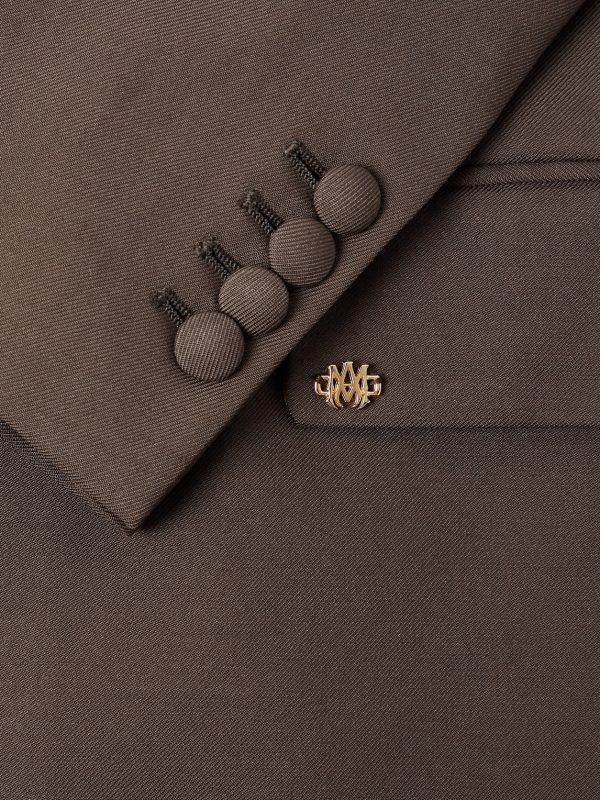 Double-Breasted Satin-Trimmed Twill Blazer - CU