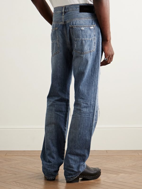 MX1 Straight-Leg Panelled Distressed Jeans - BK MX1 Straight-Leg Panelled Distressed Jeans - BK