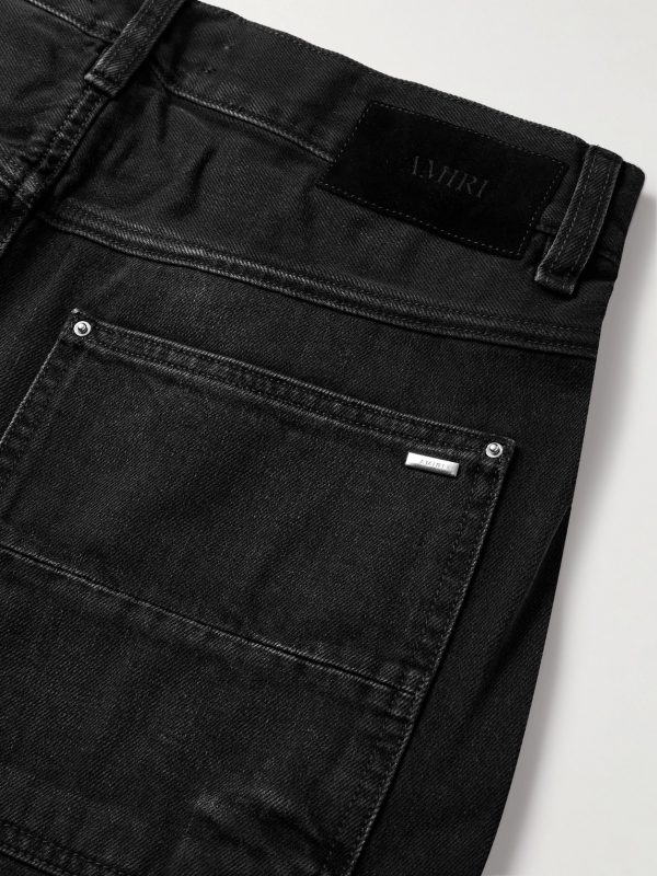 Carpenter Straight-Leg Croc-Effect Leather-Trimmed Jeans - CU Carpenter Straight-Leg Croc-Effect Leather-Trimmed Jeans - CU