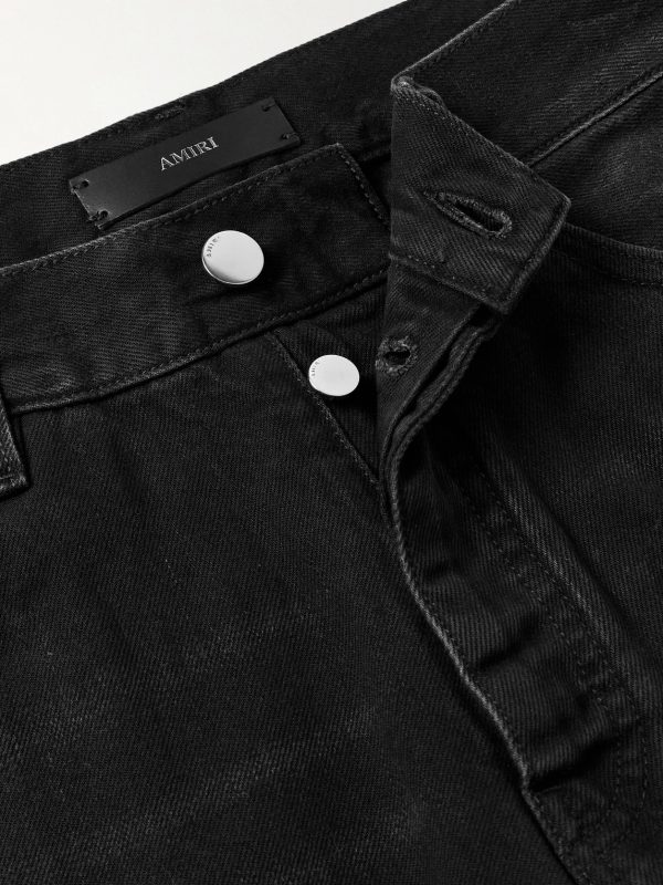 Carpenter Straight-Leg Croc-Effect Leather-Trimmed Jeans - E1 Carpenter Straight-Leg Croc-Effect Leather-Trimmed Jeans - E1