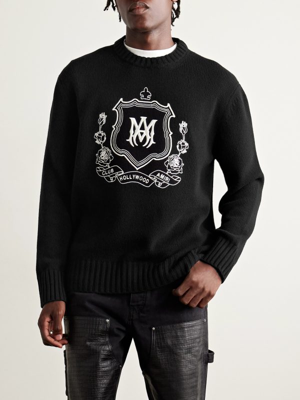 Logo-Embroidered Wool Sweater - FR
