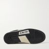 Skel-Top Embellished Appliquéd Leather and Suede Sneakers - E1