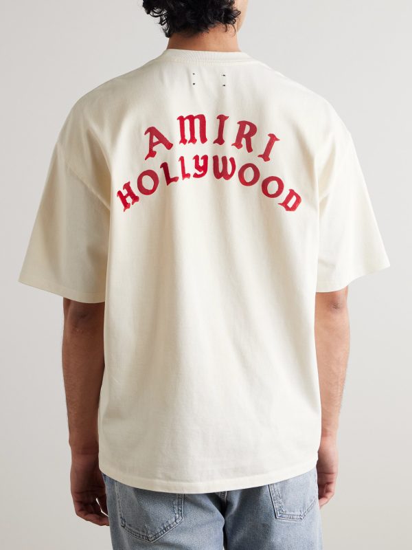 Hollywood Logo-Print Cotton-Jersey T-Shirt - BK Hollywood Logo-Print Cotton-Jersey T-Shirt - BK