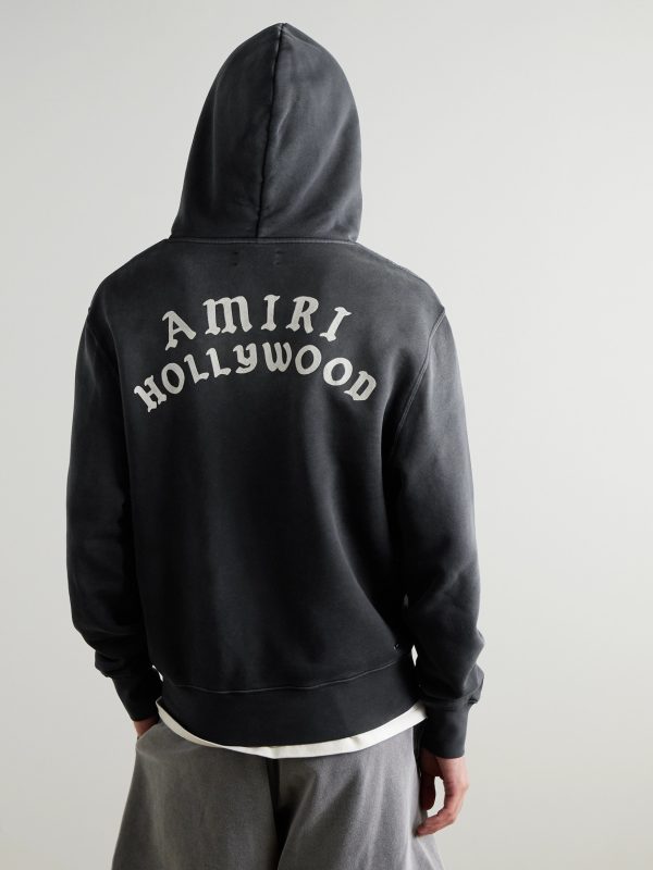Hollywood Printed Cotton-Jersey Hoodie - BK Hollywood Printed Cotton-Jersey Hoodie - BK