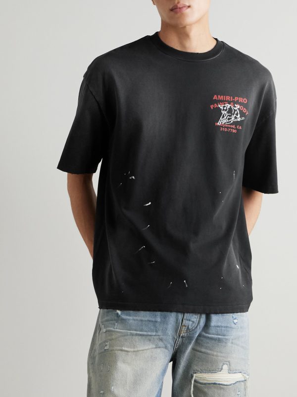Bull Oversized Printed Distressed Cotton-Jersey T-Shirt - FR Bull Oversized Printed Distressed Cotton-Jersey T-Shirt - FR